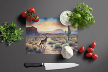 Load image into Gallery viewer, Desert Sunset Coyote Glass Cutting Boards – Durable, Decorative Kitchen Art