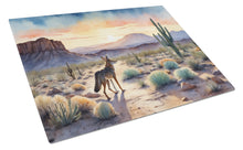 Load image into Gallery viewer, Desert Sunset Coyote Glass Cutting Boards – Durable, Decorative Kitchen Art