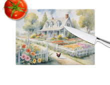 Load image into Gallery viewer, Chicken Farmhouse Garden Glass Cutting Boards – Durable, Decorative Kitchen Art