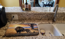 Load image into Gallery viewer, Lions at Dawn Dish Drying Mat