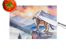 Load image into Gallery viewer, Mountain Majesty Lion Glass Cutting Boards – Durable, Decorative Kitchen Art