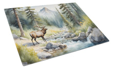 Load image into Gallery viewer, Mountain Stream Elk Glass Cutting Boards – Durable, Decorative Kitchen Art