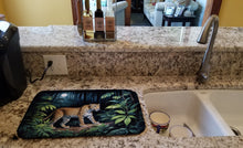 Load image into Gallery viewer, Leopard Nighttime in the Jungle Dish Drying Mat