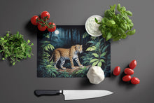 Load image into Gallery viewer, Leopard Nighttime in the Jungle Glass Cutting Boards – Durable, Decorative Kitchen Art