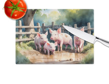 Load image into Gallery viewer, Piglets in the Mud Glass Cutting Boards – Durable, Decorative Kitchen Art
