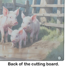 Load image into Gallery viewer, Piglets in the Mud Glass Cutting Boards – Durable, Decorative Kitchen Art