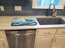 Load image into Gallery viewer, Polar Bear on the Ice Dish Drying Mat