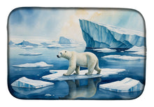 Load image into Gallery viewer, Polar Bear on the Ice Dish Drying Mat