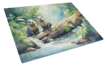 Load image into Gallery viewer, River Otters at Play Glass Cutting Boards – Durable, Decorative Kitchen Art