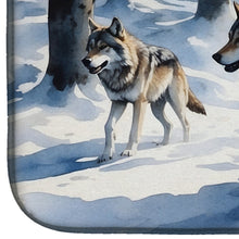 Load image into Gallery viewer, Winter Wolves Dish Drying Mat