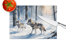 Load image into Gallery viewer, Winter Wolves Glass Cutting Boards – Durable, Decorative Kitchen Art