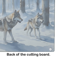Load image into Gallery viewer, Winter Wolves Glass Cutting Boards – Durable, Decorative Kitchen Art