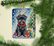 Load image into Gallery viewer, Affenpinscher Christmas Reindeer Porcelain Ornament