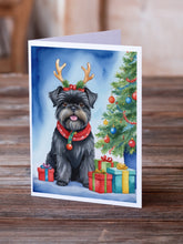 Load image into Gallery viewer, Affenpinscher Christmas Reindeer Greeting Cards - Blank Note Cards – 8-Pack of Artist-Designed Cards with Envelopes