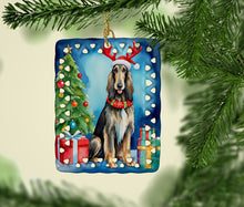 Load image into Gallery viewer, Afghan Hound Christmas Reindeer Porcelain Ornament