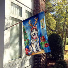 Load image into Gallery viewer, Alaskan Malamute Christmas Reindeer House Flag