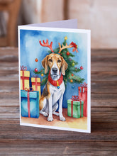 Load image into Gallery viewer, American Foxhound Christmas Reindeer Greeting Cards - Blank Note Cards – 8-Pack of Artist-Designed Cards with Envelopes