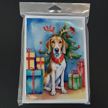 Load image into Gallery viewer, American Foxhound Christmas Reindeer Greeting Cards - Blank Note Cards – 8-Pack of Artist-Designed Cards with Envelopes