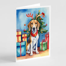 Load image into Gallery viewer, American Foxhound Christmas Reindeer Greeting Cards - Blank Note Cards – 8-Pack of Artist-Designed Cards with Envelopes