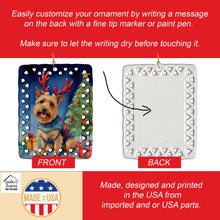 Load image into Gallery viewer, Australian Terrier Christmas Reindeer Porcelain Ornament