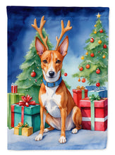 Load image into Gallery viewer, Basenji Christmas Reindeer House Flag