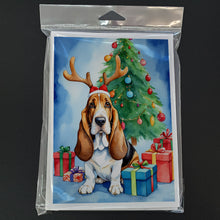 Load image into Gallery viewer, Basset Hound Christmas Reindeer Greeting Cards - Blank Note Cards – 8-Pack of Artist-Designed Cards with Envelopes