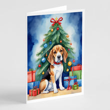 Load image into Gallery viewer, Beagle Christmas Reindeer Greeting Cards - Blank Note Cards – 8-Pack of Artist-Designed Cards with Envelopes