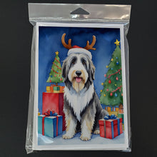 Load image into Gallery viewer, Bearded Collie Christmas Reindeer Greeting Cards - Blank Note Cards – 8-Pack of Artist-Designed Cards with Envelopes