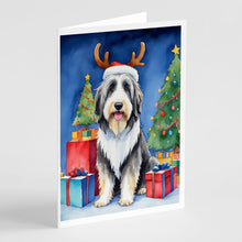 Load image into Gallery viewer, Bearded Collie Christmas Reindeer Greeting Cards - Blank Note Cards – 8-Pack of Artist-Designed Cards with Envelopes