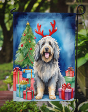 Load image into Gallery viewer, Bergamasco Christmas Garden Flag – Dog in Reindeer Antlers with Tree &amp; Gifts