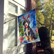 Load image into Gallery viewer, Bernedoodle Christmas Reindeer House Flag