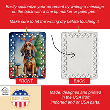 Load image into Gallery viewer, Bloodhound Christmas Reindeer Porcelain Ornament
