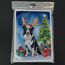 Load image into Gallery viewer, Border Collie Christmas Reindeer Greeting Cards - Blank Note Cards – 8-Pack of Artist-Designed Cards with Envelopes