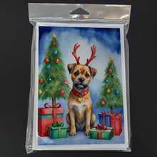 Load image into Gallery viewer, Border Terrier Christmas Reindeer Greeting Cards - Blank Note Cards – 8-Pack of Artist-Designed Cards with Envelopes