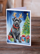 Load image into Gallery viewer, Bouvier des Flandres Christmas Reindeer Greeting Cards - Blank Note Cards – 8-Pack of Artist-Designed Cards with Envelopes