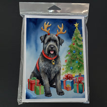 Load image into Gallery viewer, Bouvier des Flandres Christmas Reindeer Greeting Cards - Blank Note Cards – 8-Pack of Artist-Designed Cards with Envelopes