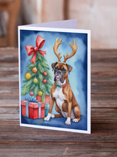Load image into Gallery viewer, Boxer Christmas Reindeer Greeting Cards - Blank Note Cards – 8-Pack of Artist-Designed Cards with Envelopes
