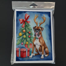 Load image into Gallery viewer, Boxer Christmas Reindeer Greeting Cards - Blank Note Cards – 8-Pack of Artist-Designed Cards with Envelopes