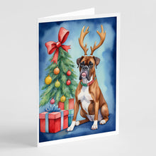 Load image into Gallery viewer, Boxer Christmas Reindeer Greeting Cards - Blank Note Cards – 8-Pack of Artist-Designed Cards with Envelopes