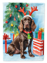 Load image into Gallery viewer, Boykin Spaniel Christmas Reindeer House Flag