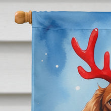 Load image into Gallery viewer, Brittany Spaniel Christmas Reindeer House Flag