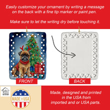 Load image into Gallery viewer, Brussels Griffon Christmas Reindeer Porcelain Ornament