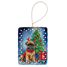 Load image into Gallery viewer, Brussels Griffon Christmas Reindeer Porcelain Ornament