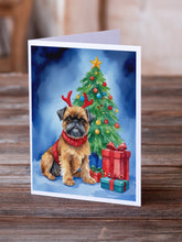 Load image into Gallery viewer, Brussels Griffon Christmas Reindeer Greeting Cards - Blank Note Cards – 8-Pack of Artist-Designed Cards with Envelopes