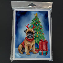 Load image into Gallery viewer, Brussels Griffon Christmas Reindeer Greeting Cards - Blank Note Cards – 8-Pack of Artist-Designed Cards with Envelopes