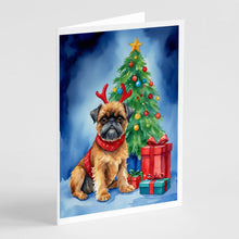 Load image into Gallery viewer, Brussels Griffon Christmas Reindeer Greeting Cards - Blank Note Cards – 8-Pack of Artist-Designed Cards with Envelopes
