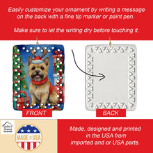 Load image into Gallery viewer, Cairn Terrier Christmas Reindeer Porcelain Ornament