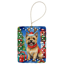 Load image into Gallery viewer, Cairn Terrier Christmas Reindeer Porcelain Ornament