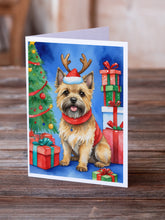 Load image into Gallery viewer, Cairn Terrier Christmas Reindeer Greeting Cards - Blank Note Cards – 8-Pack of Artist-Designed Cards with Envelopes