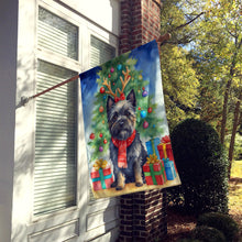 Load image into Gallery viewer, Black Cairn Terrier Christmas Reindeer House Flag
